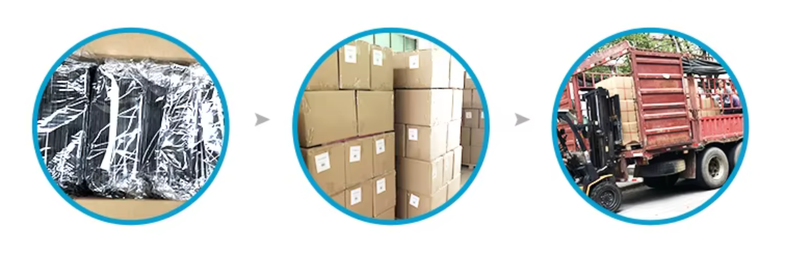 Pet product packaging packed and prepared during production