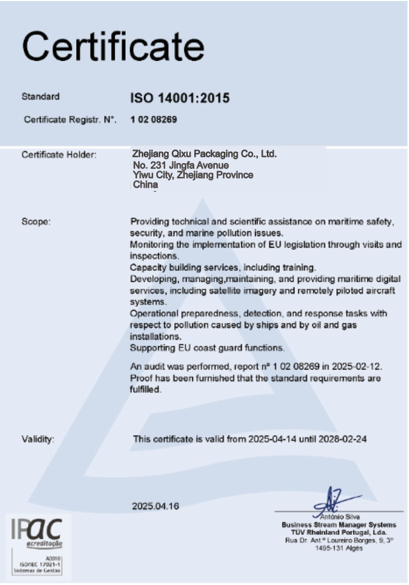 ISO 14001 certification