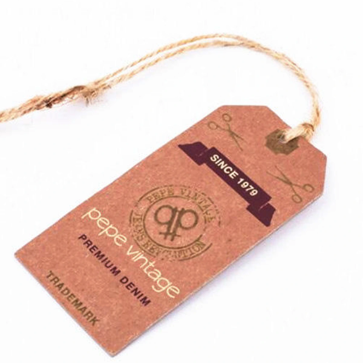 Kraft Paper Hanger Tag with Perforated Tear Line and String detail 2