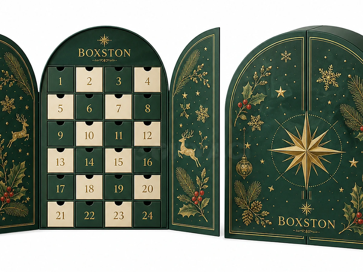 Arched Magnetic Beauty Advent Calendar Box with 24 Numbered Drawers