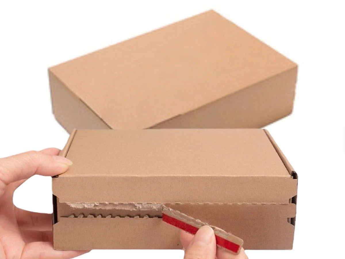 Kraft Corrugated Shipping Box with Tear-Strip Opening