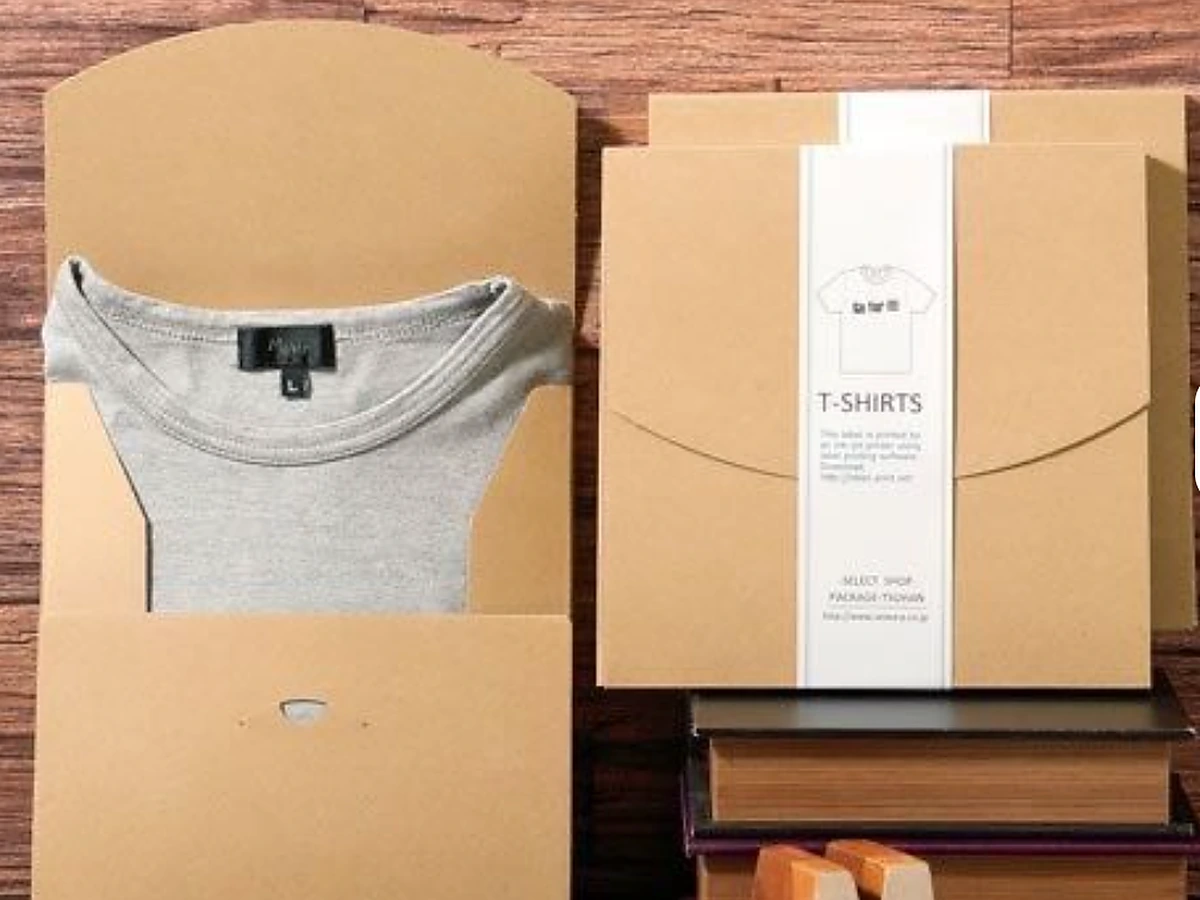 Kraft Envelope-Style Garment Box with Printed Belly Band