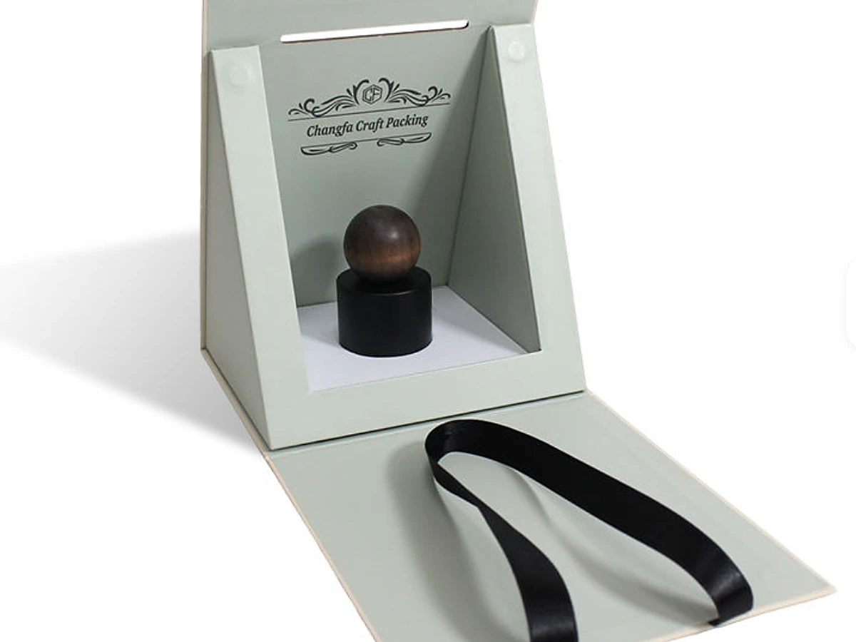 Ribbon-Handle Perfume Display Box (1-4 Bottle Capacity)